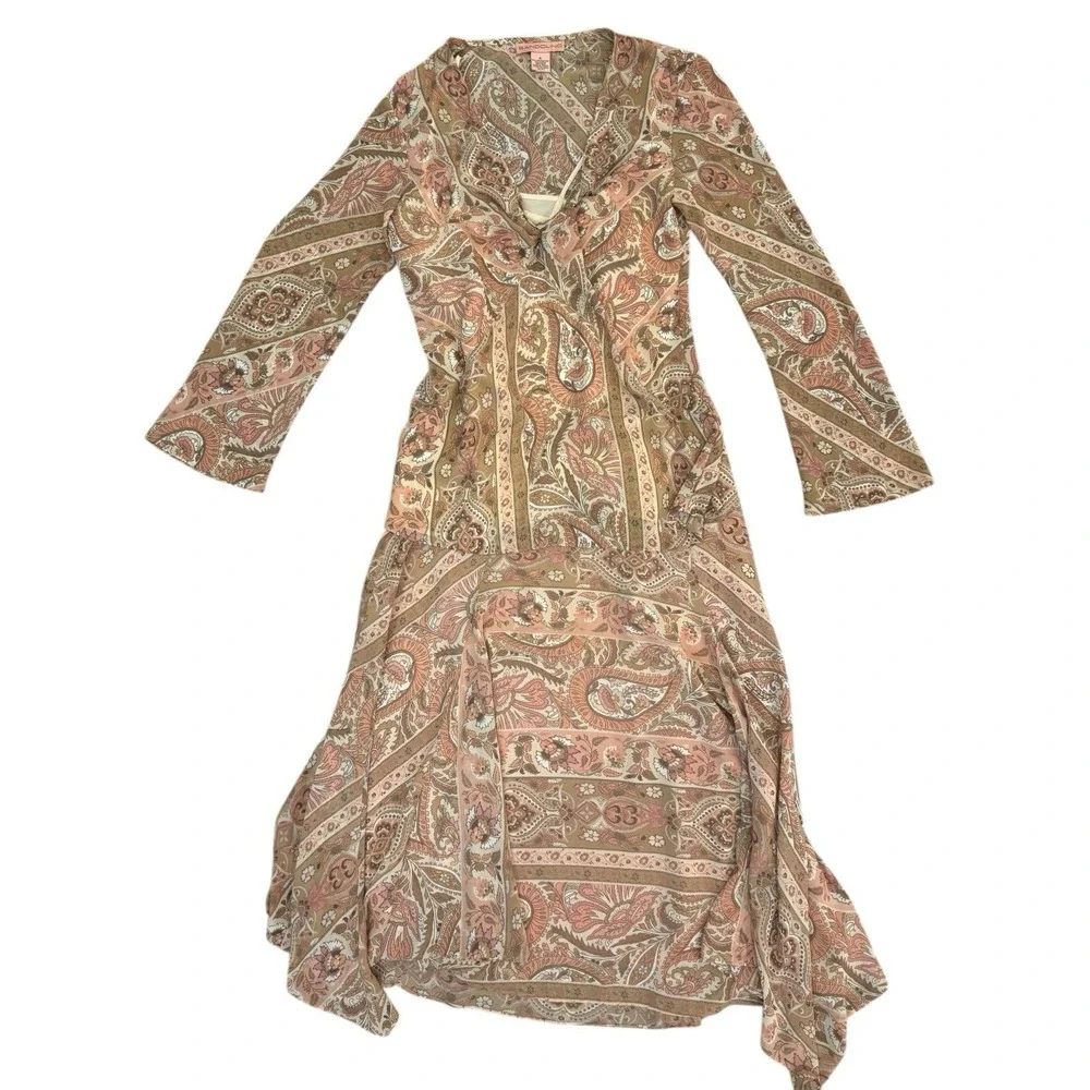 Y2K Bandolino Top‎ Skirt Set Paisley Boho Midi Sz 6 Fairy Grunge Soft Girl